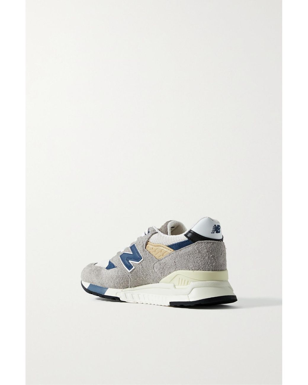 New Balance Made In Usa 998 Core Rubber-trimmed Leather, Mesh And Suede  Sneakers in Gray | Lyst