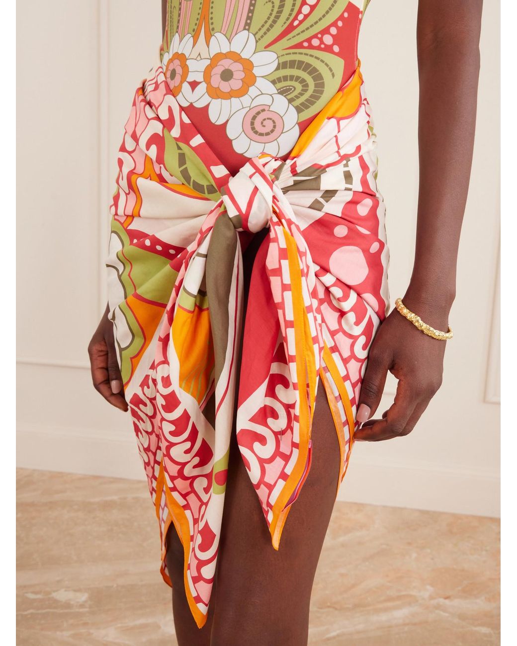 LaDoubleJ Red Pareo Printed Jersey Pareo