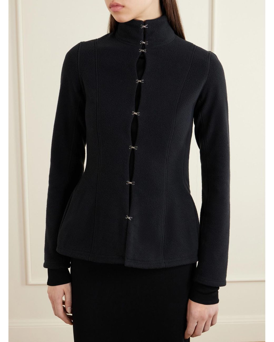 Colleen Allen Black Paneled Fleece Jacket