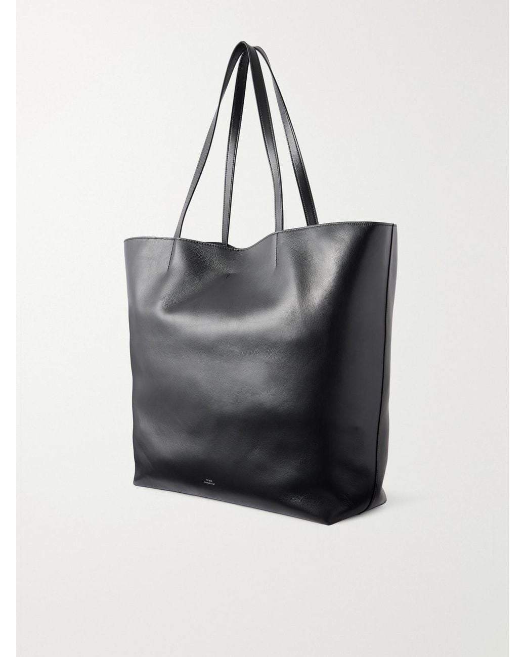 Totême  Brown Roam Pony Hair-Trimmed Leather Tote