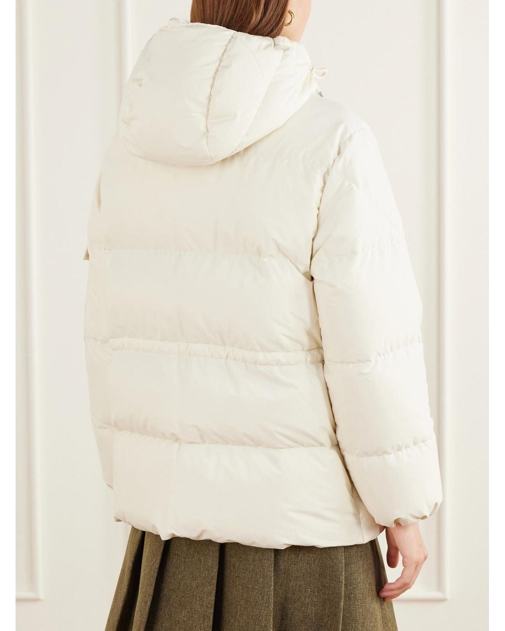 Moncler Natural Himalaya Hooded Quilted Cotton-Blend Shell Down Jacket