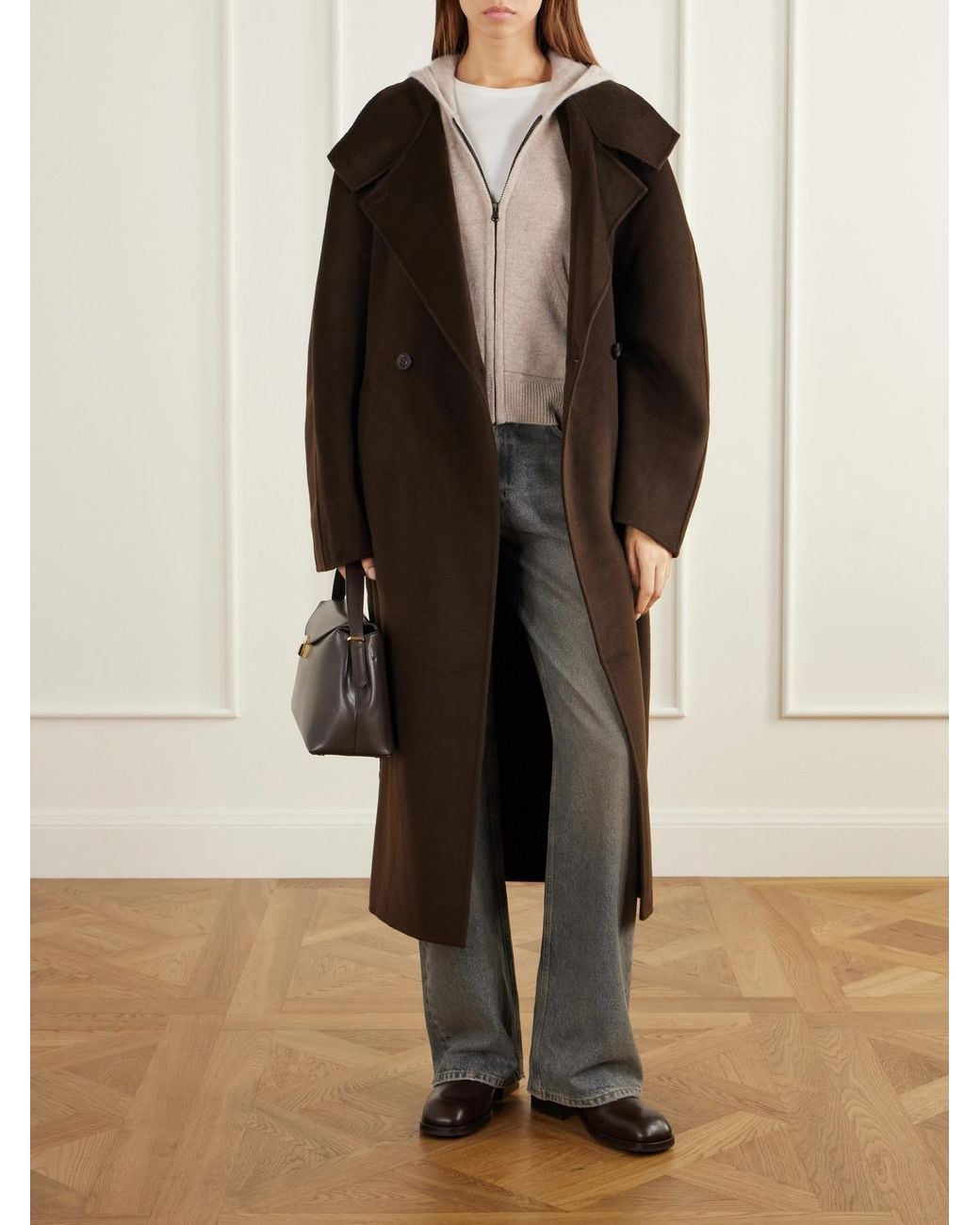 James Perse Natural Hooded Ribbed Cashmere Zip-Up Cardigan