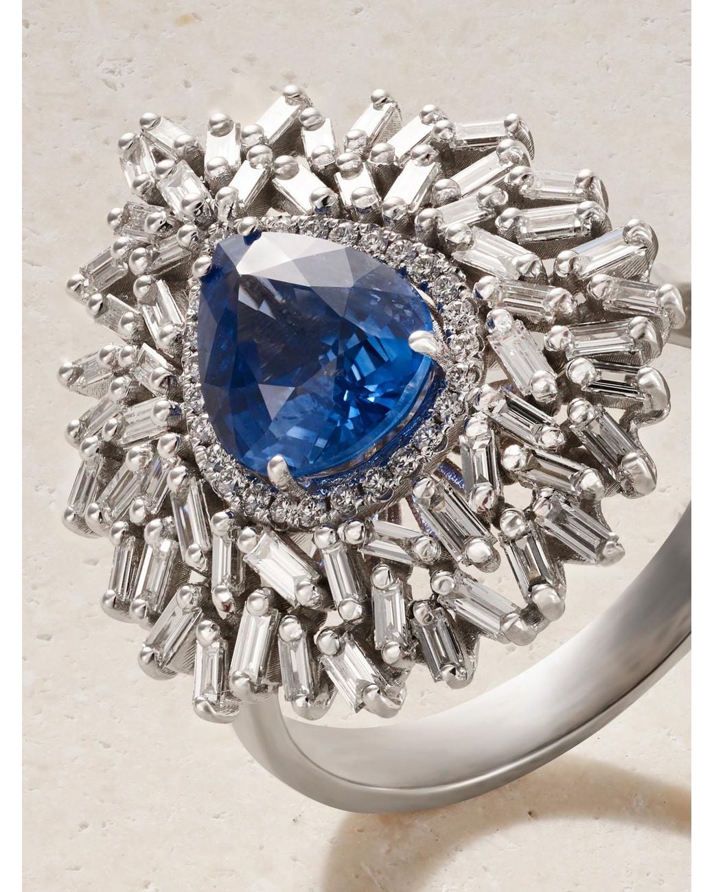 Suzanne Kalan Natural Ceylon 18-Karat, Sapphire And Diamond Ring