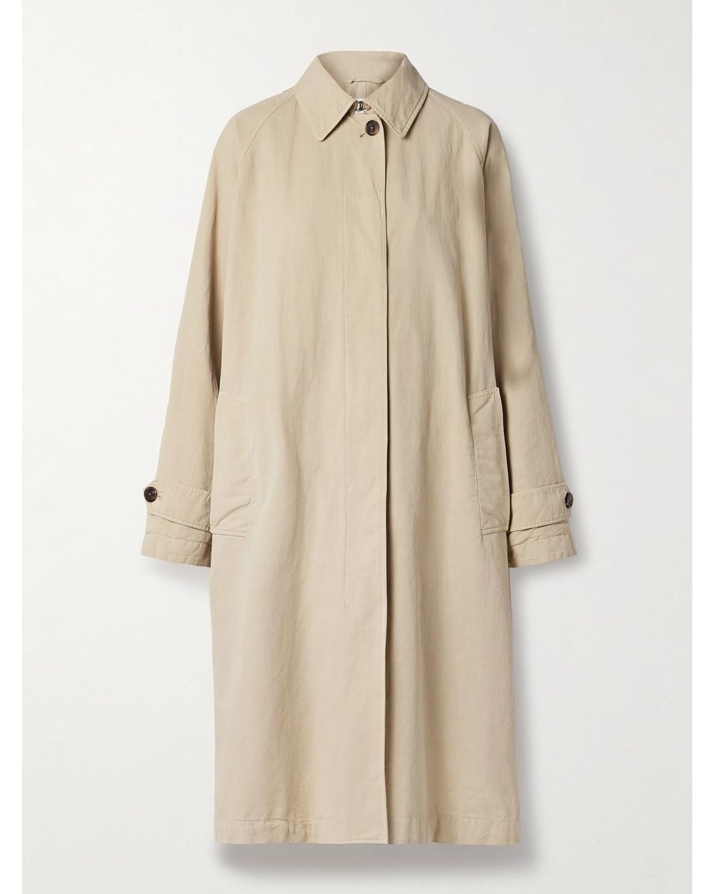 The Row Tavishina Cotton And Linen-Blend Coat in Natural | Lyst