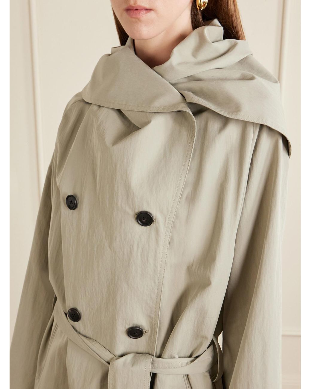 Kallmeyer Natural Dorothy Double-Breasted Belted Cotton-Blend Trench Coat