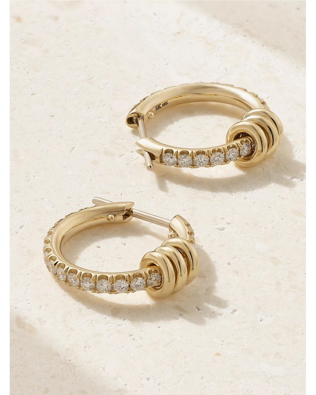 Spinelli Kilcollin Natural Ara 18-Karat Diamond Hoop Earrings