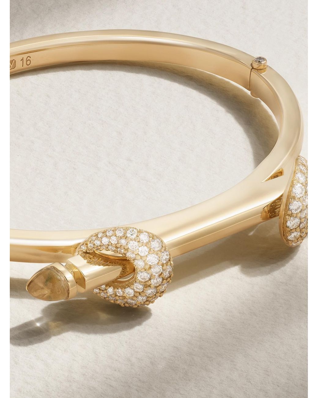 ANANYA Natural Chakra Icon 18-Karat, Diamond And Quartz Bangle