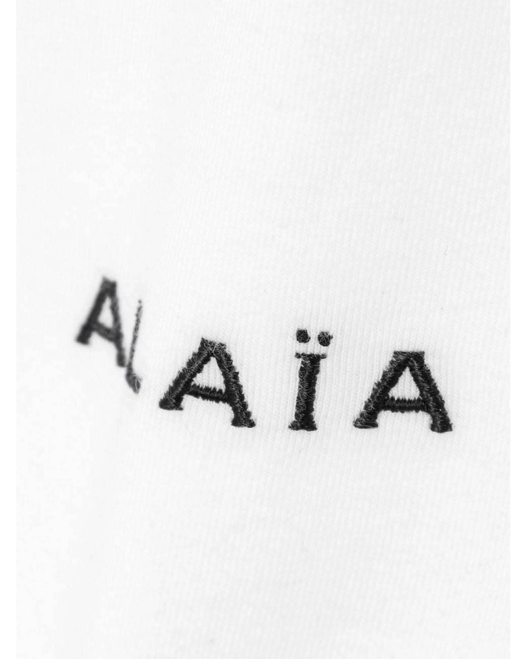 Alaïa White Embroidered Stretch-Cotton Jersey Bodysuit