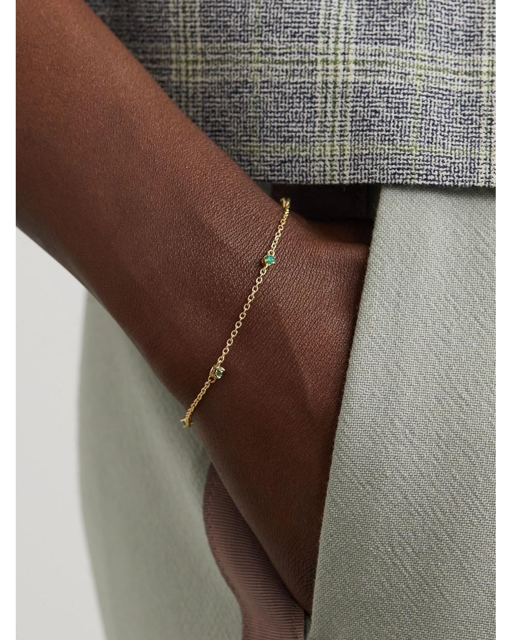 Jennifer Meyer Natural 18-Karat Emerald Bracelet