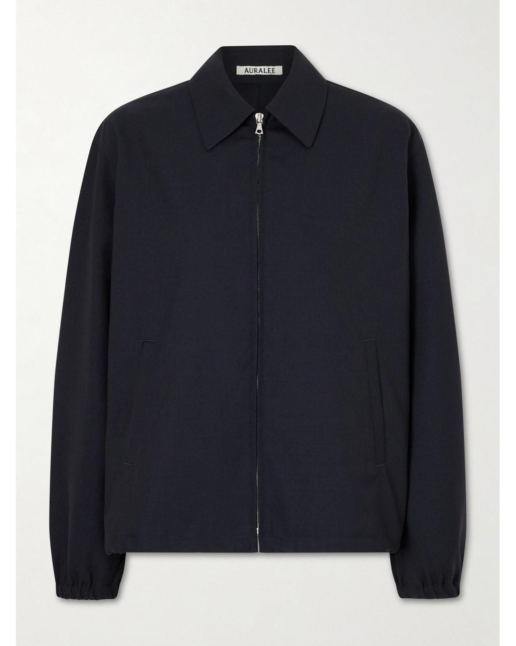 Auralee Blue Wool And Mohair-Blend Jacket