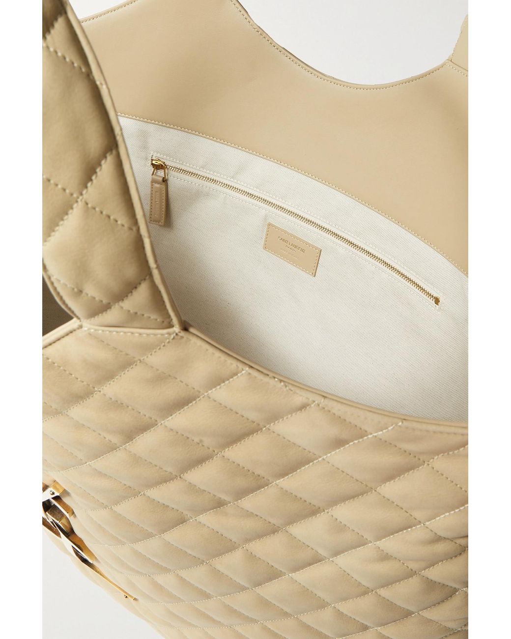 Saint Laurent Icare Quilted Leather Tote - Women - Beige Tote Bags