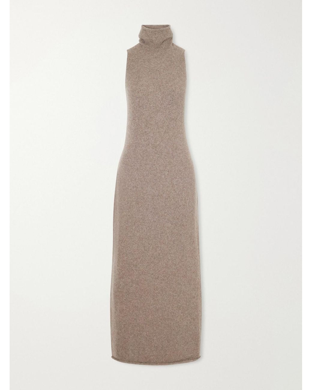 Lauren Manoogian Natural Soft Funnel Alpaca And Cashmere-Blend Midi Dress