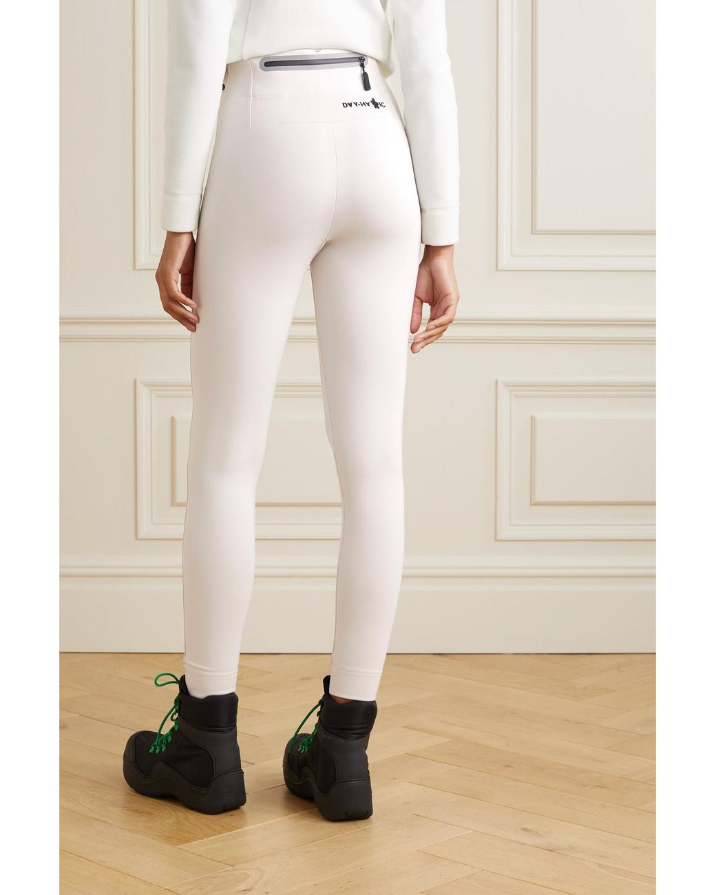 Moncler White Printed Stretch-Jersey Leggings