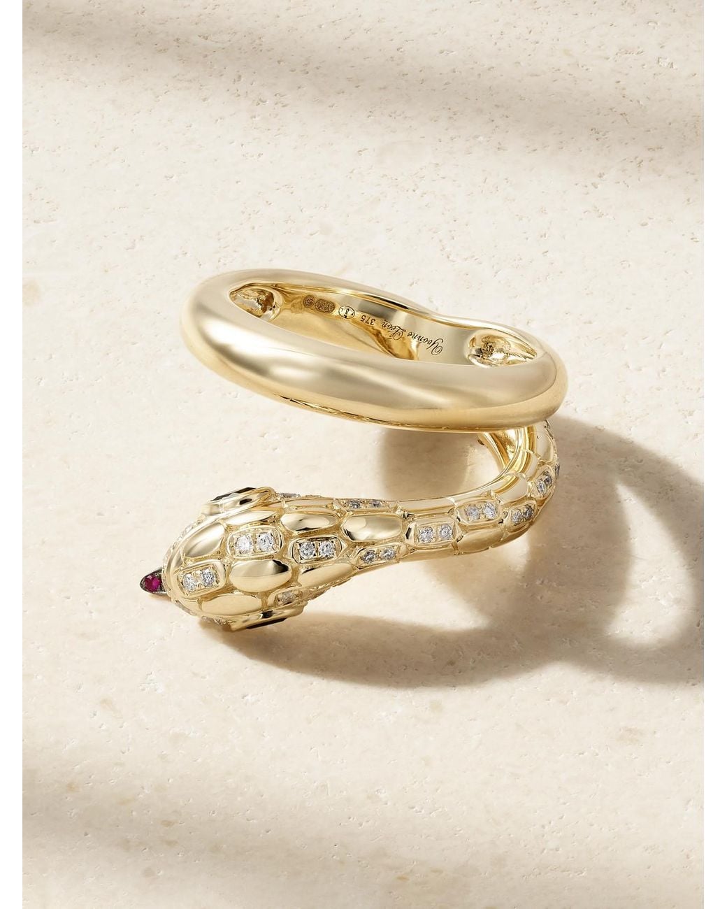 Yvonne Léon Natural Python 9-Karat Multi-Stone Ring