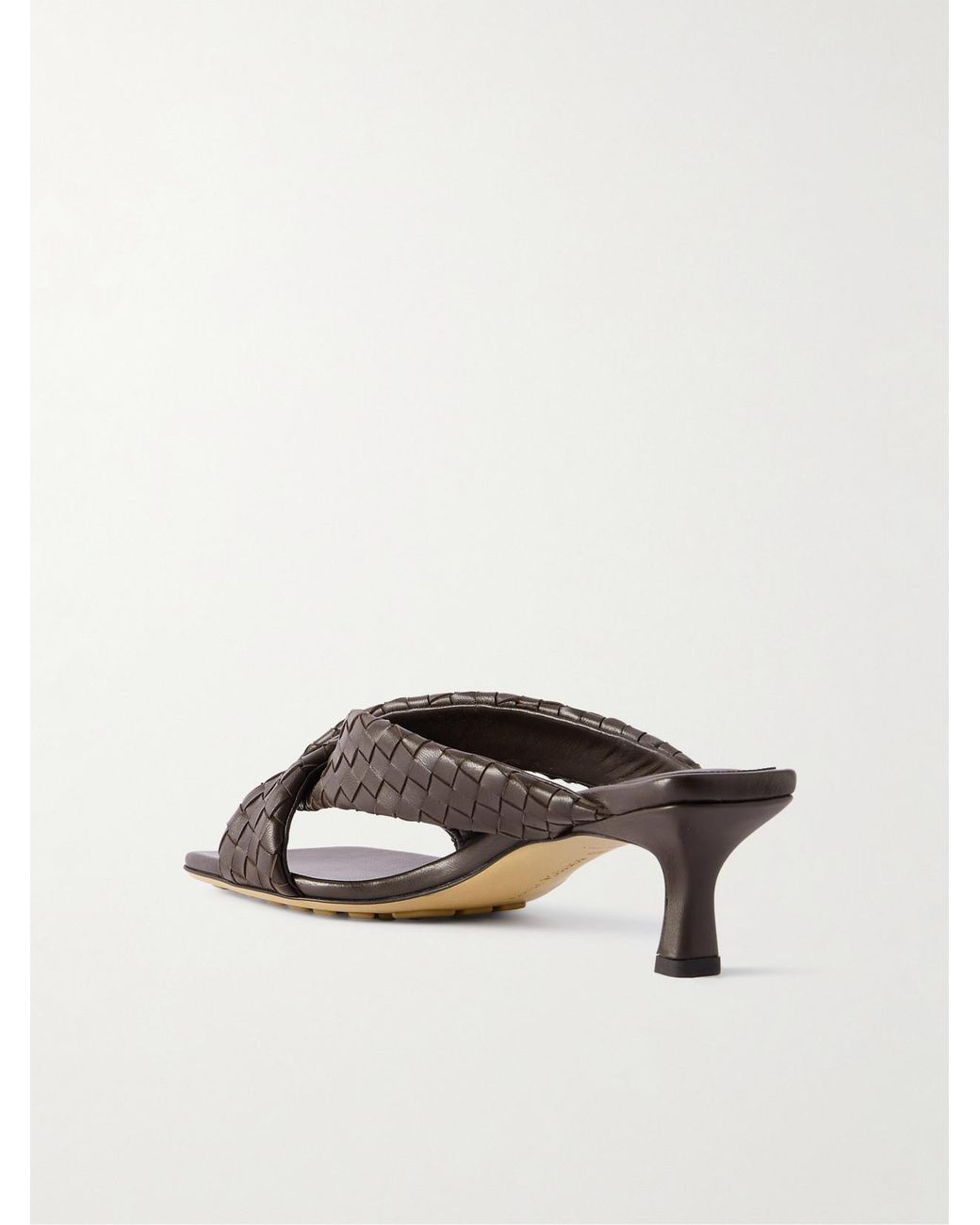 Bottega Veneta Brown Riva Intrecciato Leather Mules