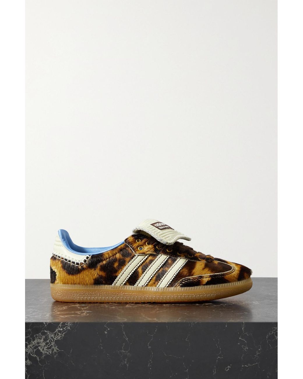 Adidas Originals Wales Bonner Samba Leopard print Calf Hair Sneakers 