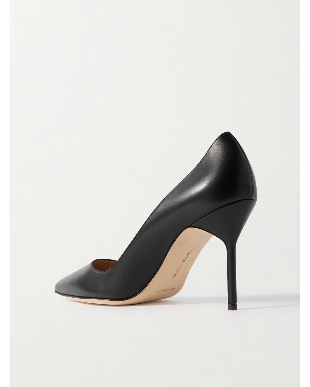 Manolo Blahnik Black Bb 90 Leather Pumps