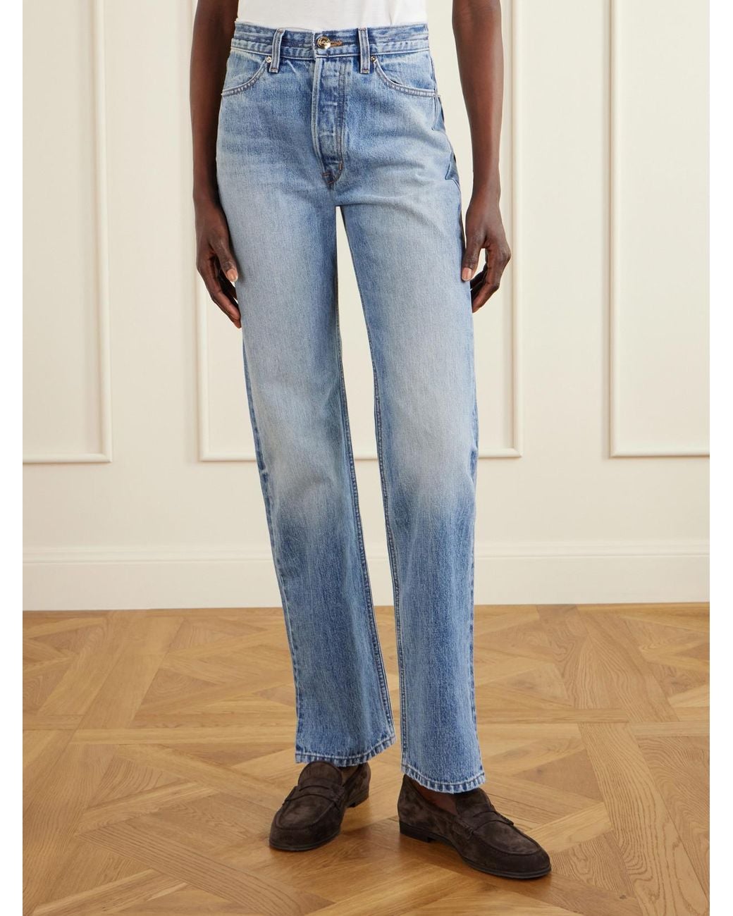 RÙADH Blue Agnes Recycled Straight-Leg Jeans