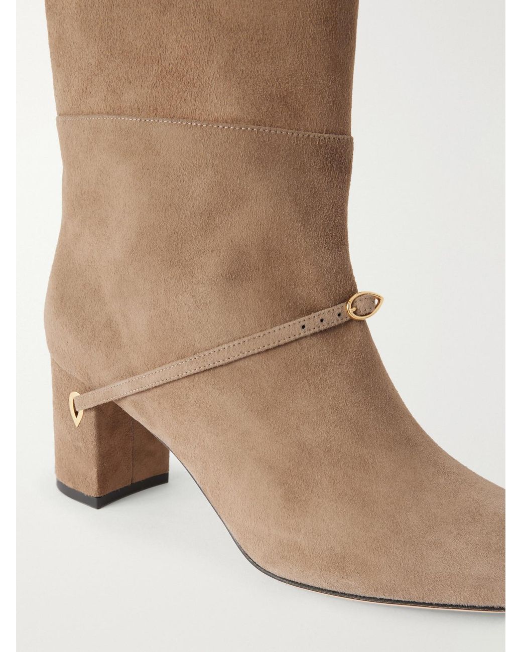JENNIFER CHAMANDI Brown Sami 65 Buckle-Detailed Suede Knee Boots