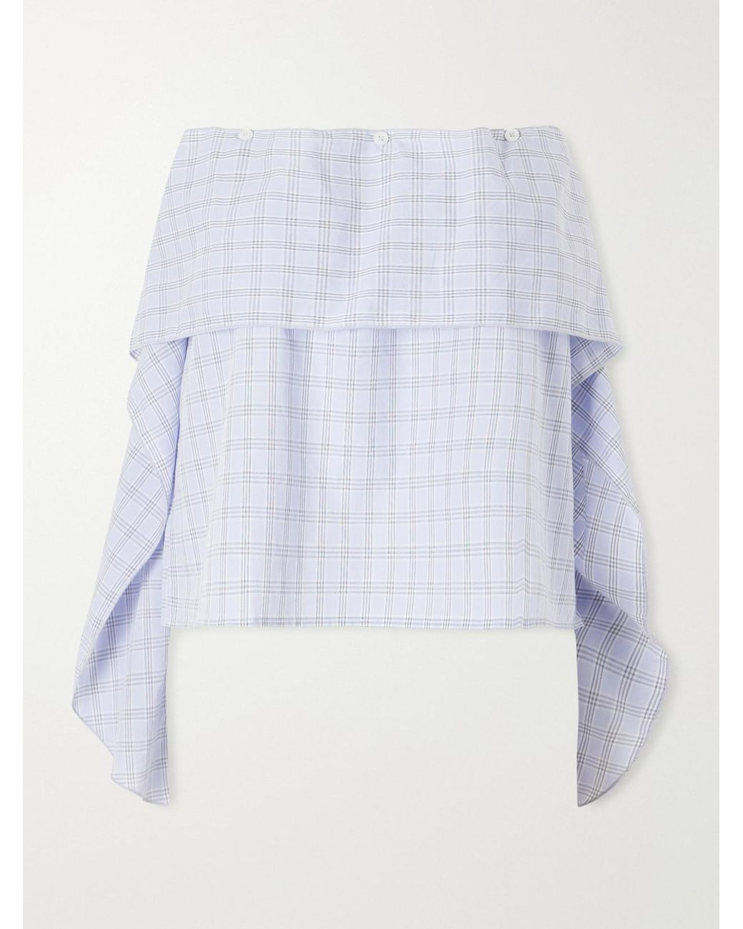Deiji Studios White Flow Checked Organic Cotton Blouse