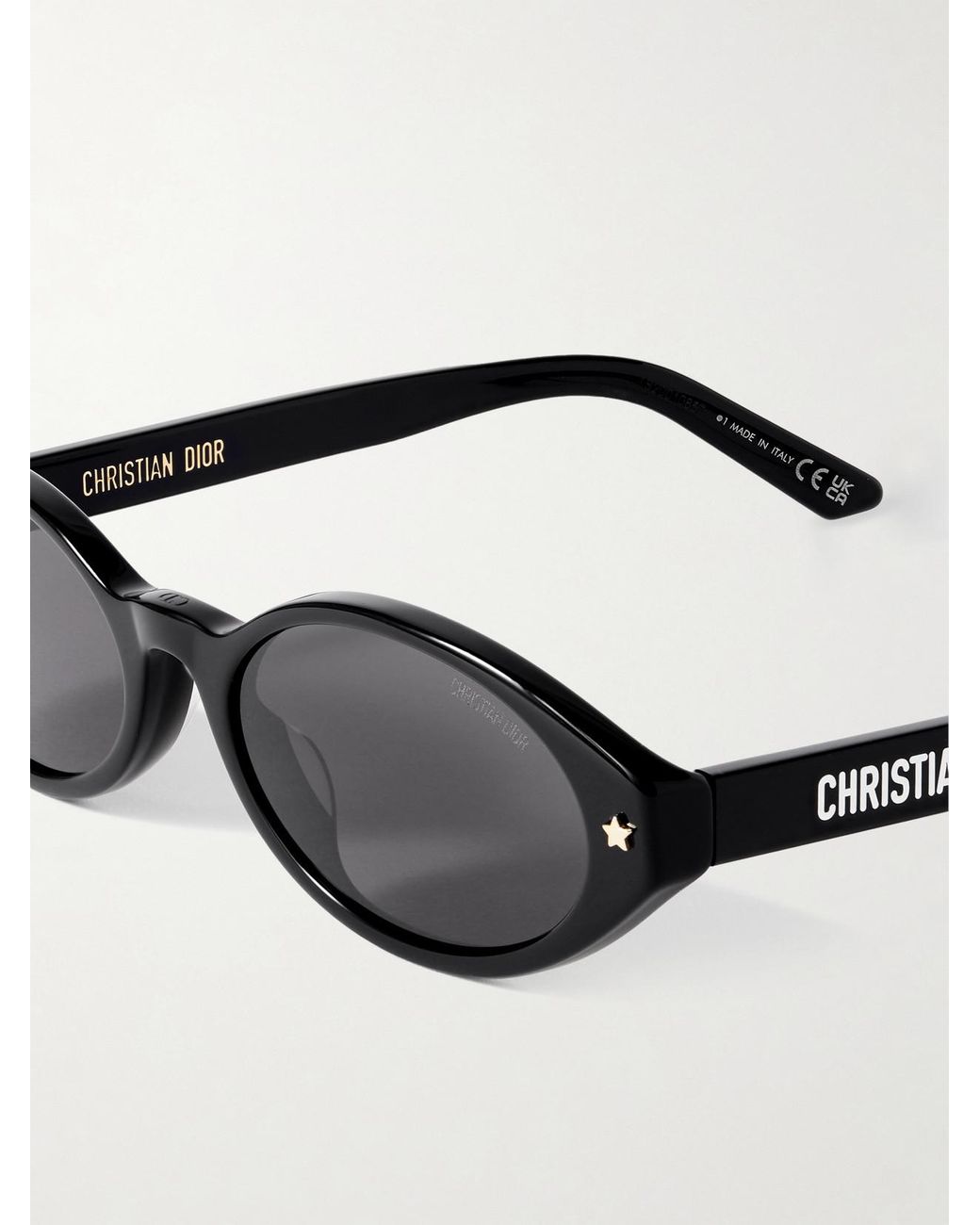 Dior Black Diorpacific R1I Oval-Frame Acetate Sunglasses