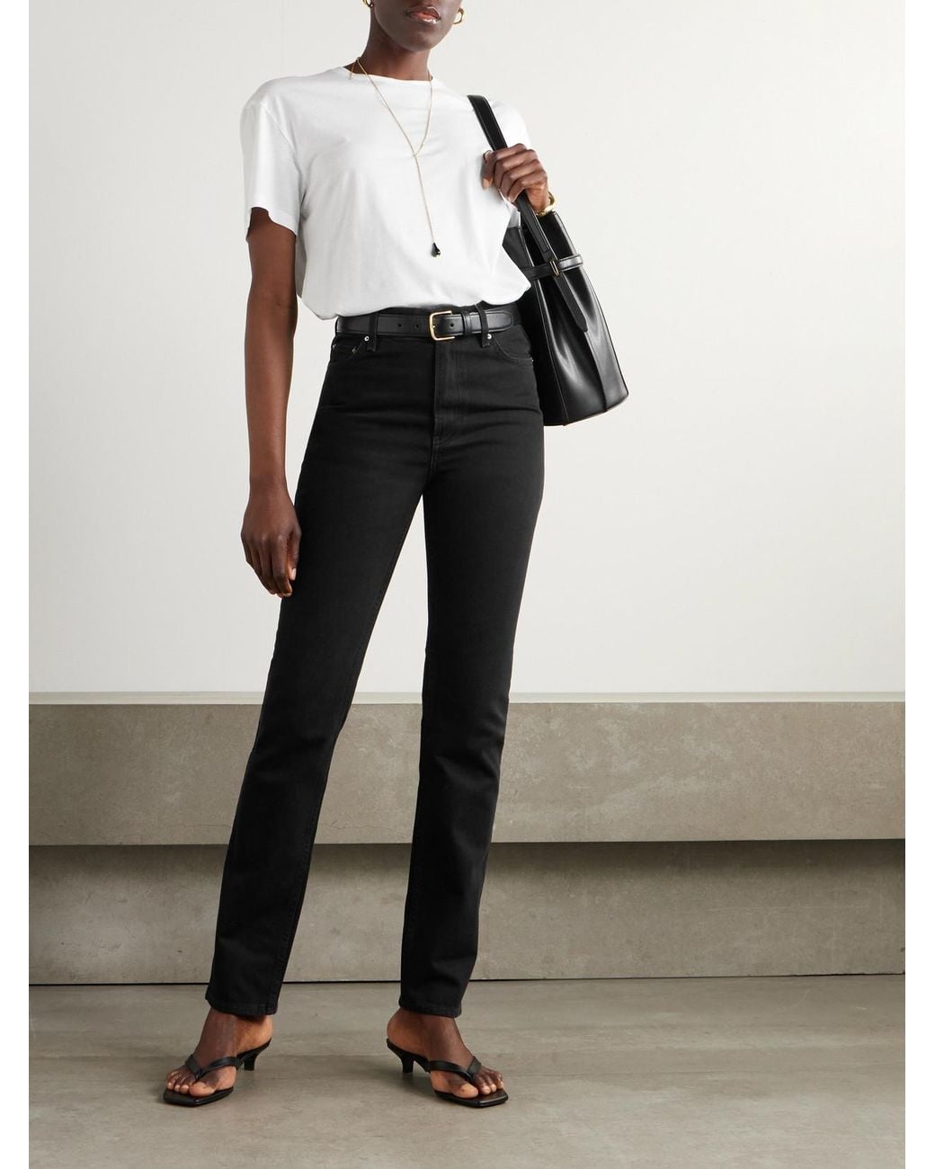 Totême  Black Garderob Mid-Rise Slim-Fit Jeans