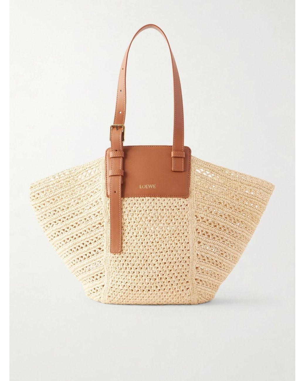 Loewe Natural Paula's Ibiza Hammock Cabas Leather-Trimmed Raffia Tote