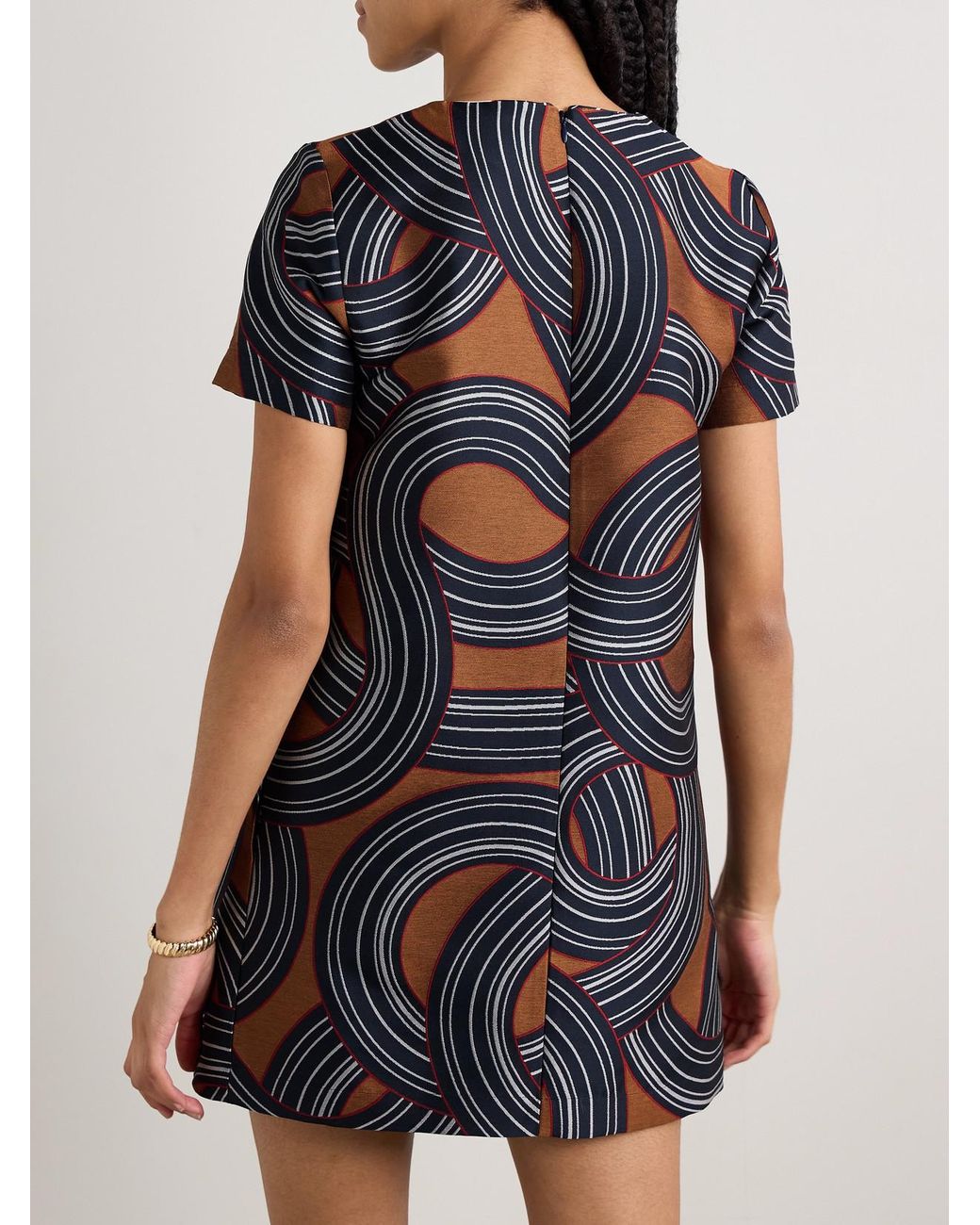 LaDoubleJ Blue Icon Jacquard Mini Dress