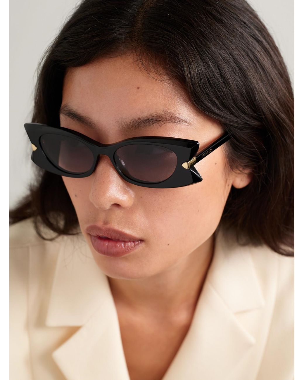 New Dior DiorButterfly S2I 10A1 Black Cat-Eye Sunglasses Gold Accents Authentic dior-diorbutterfly-s2i-95a1-52  main image 2