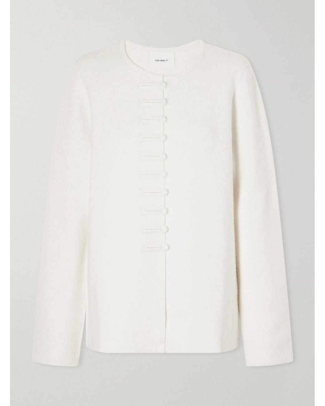 Lisa Yang White Han Fu Cashmere Knitted Jacket
