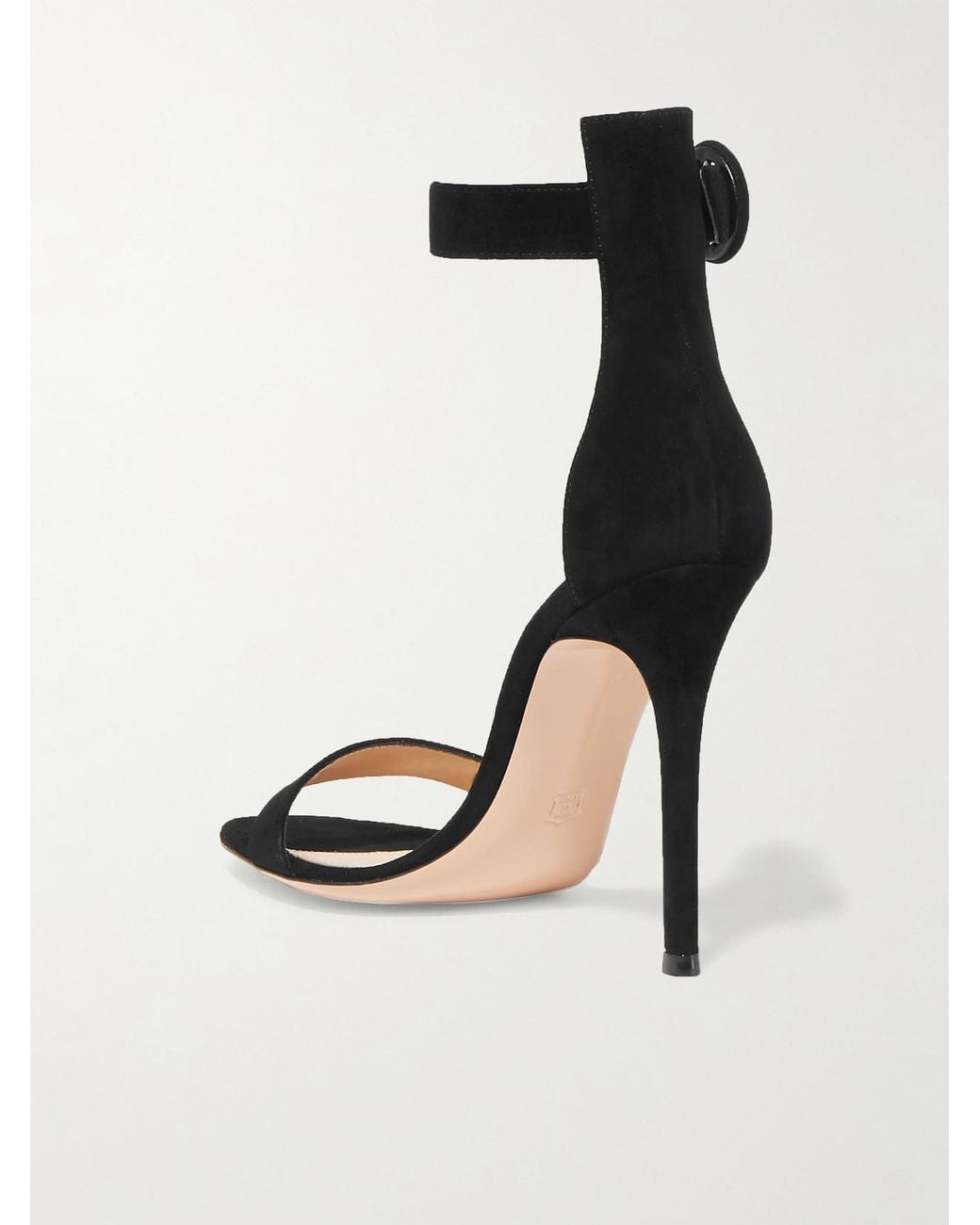 Gianvito Rossi Black Portofino 105 Suede Sandals