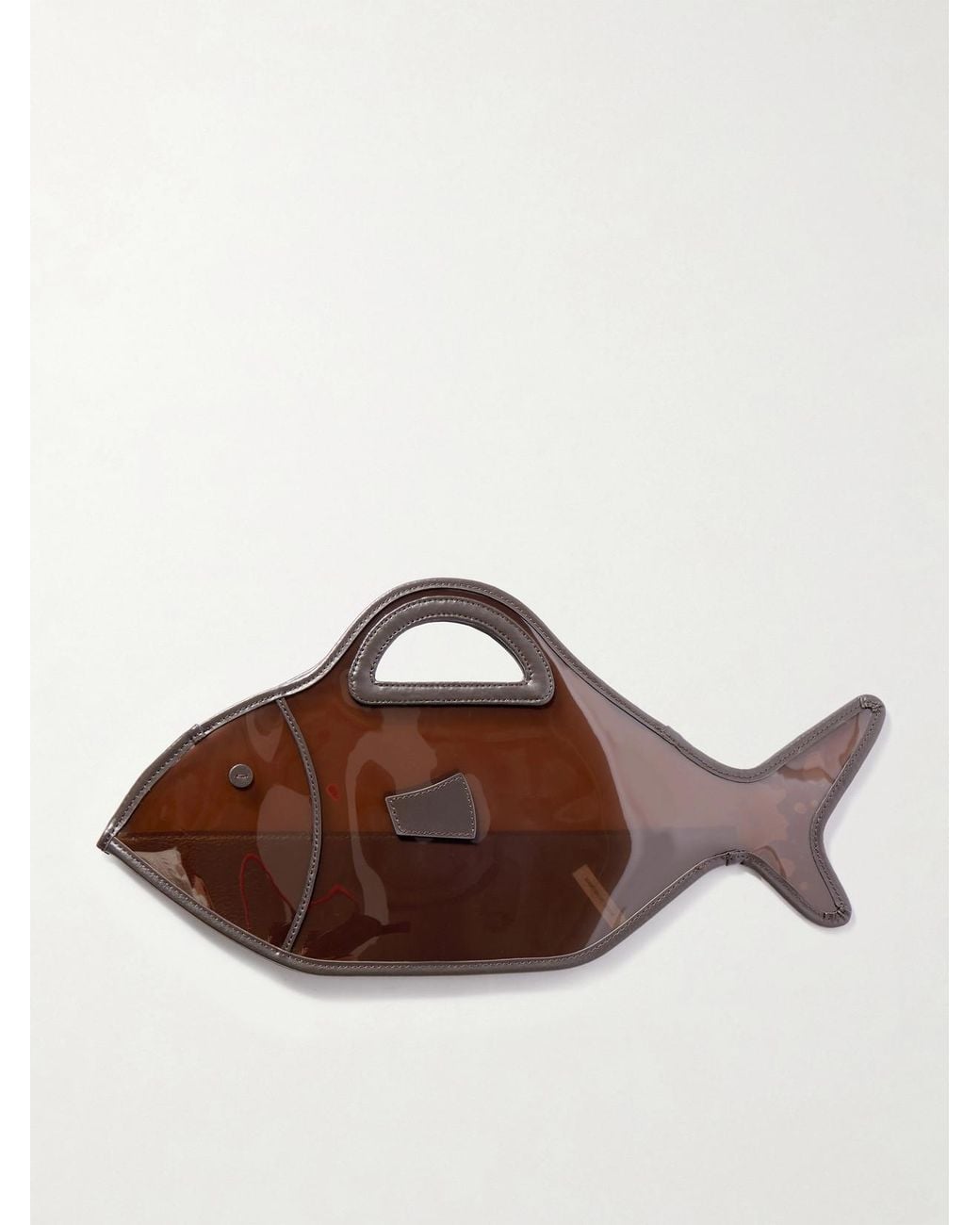Staud Brown Cleo Leather-Trimmed Pvc Top-Handle Bag