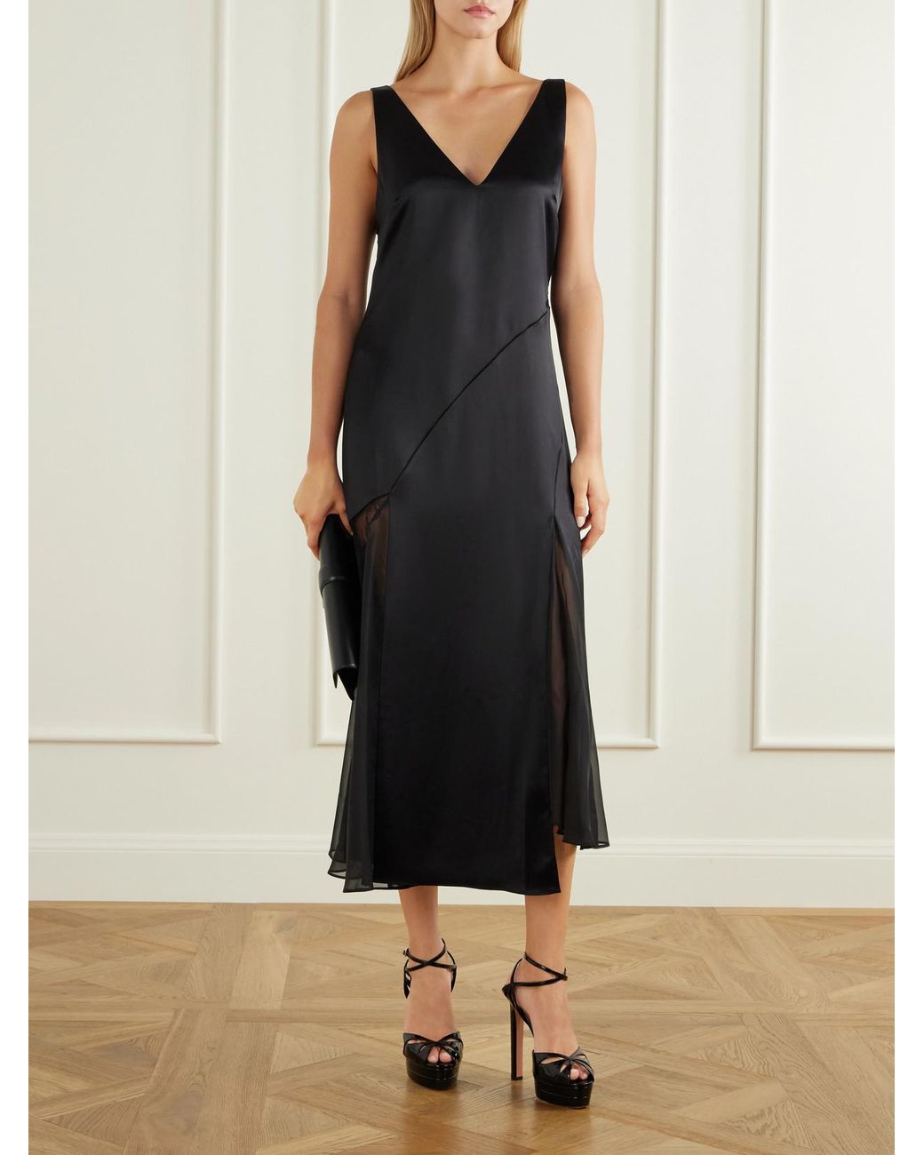 Aquazzura Black Moves 130 Patent-Leather Platform Sandals
