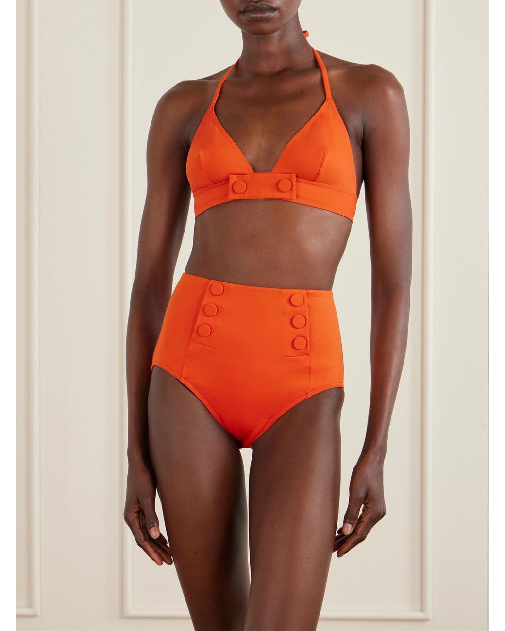 Eres Orange Triangle Bikini Top