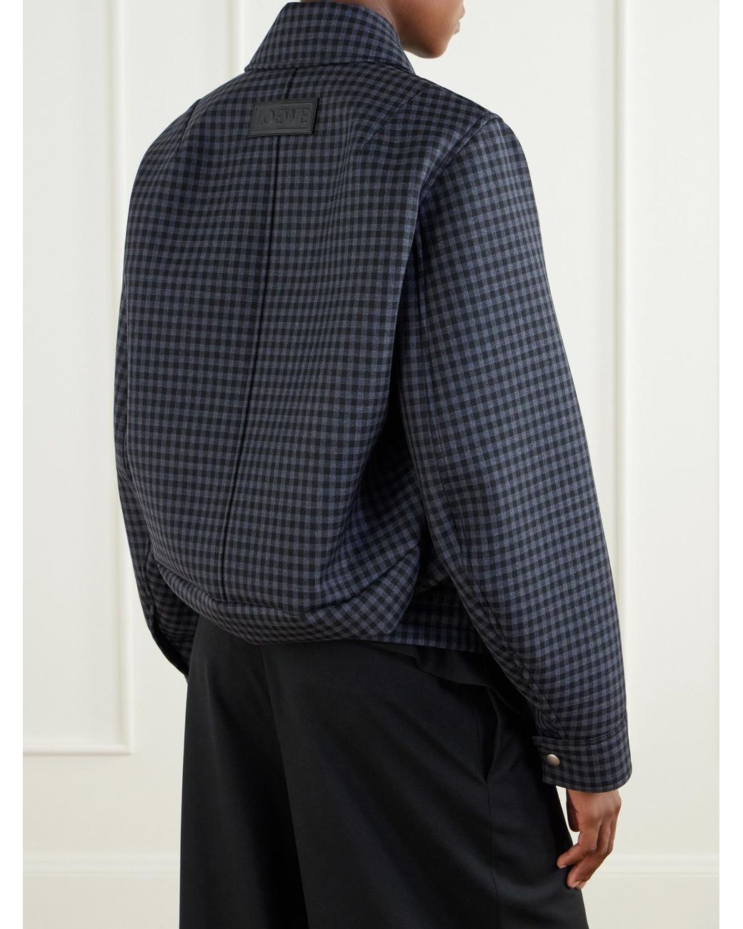 Loewe Blue Checked Wool-Blend Jacket