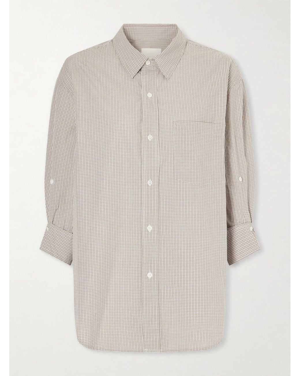 Citizens of Humanity White Kayla Checked Cotton-Poplin Shirt