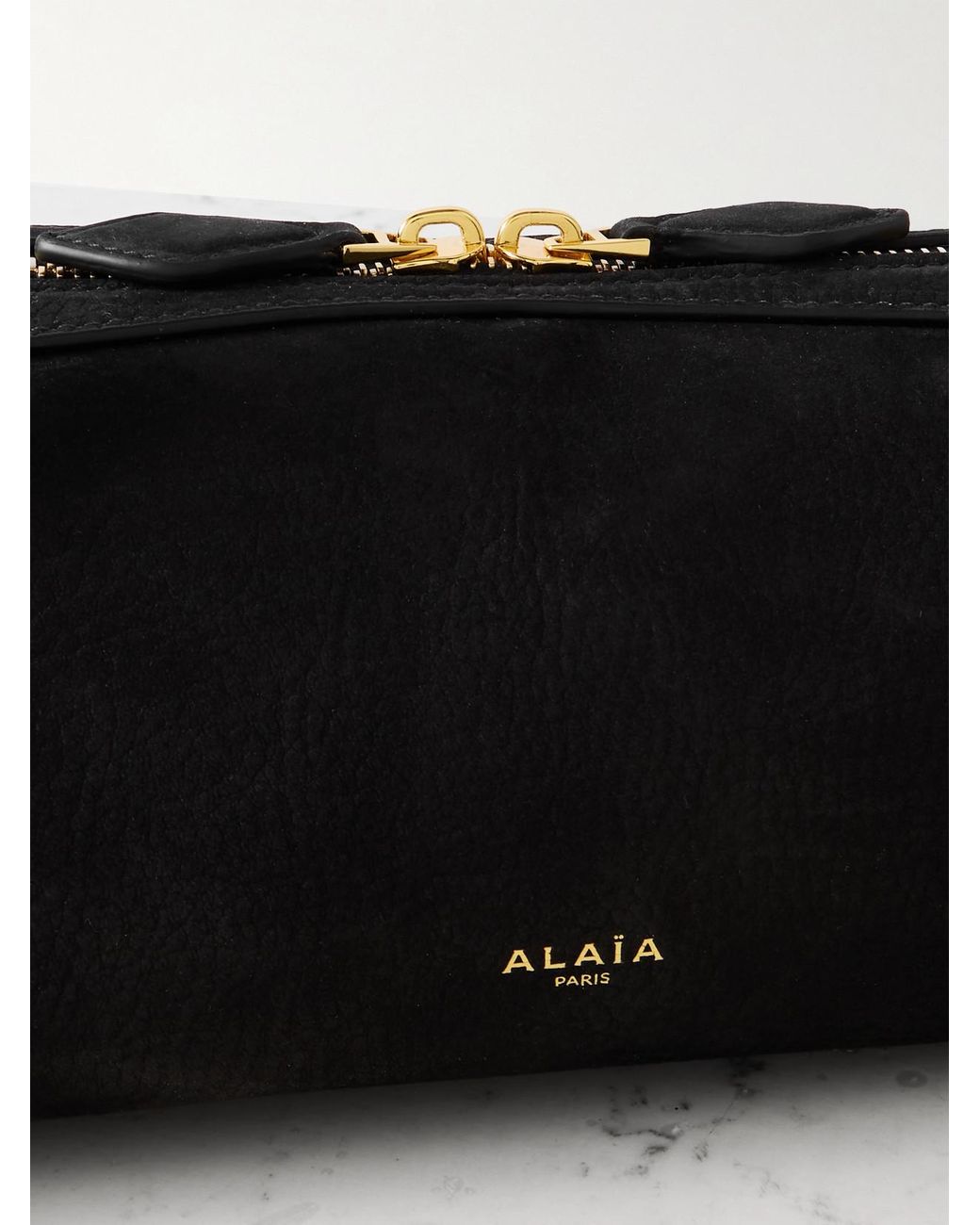 Alaïa Black Le Teckel Medium Nubuck Shoulder Bag