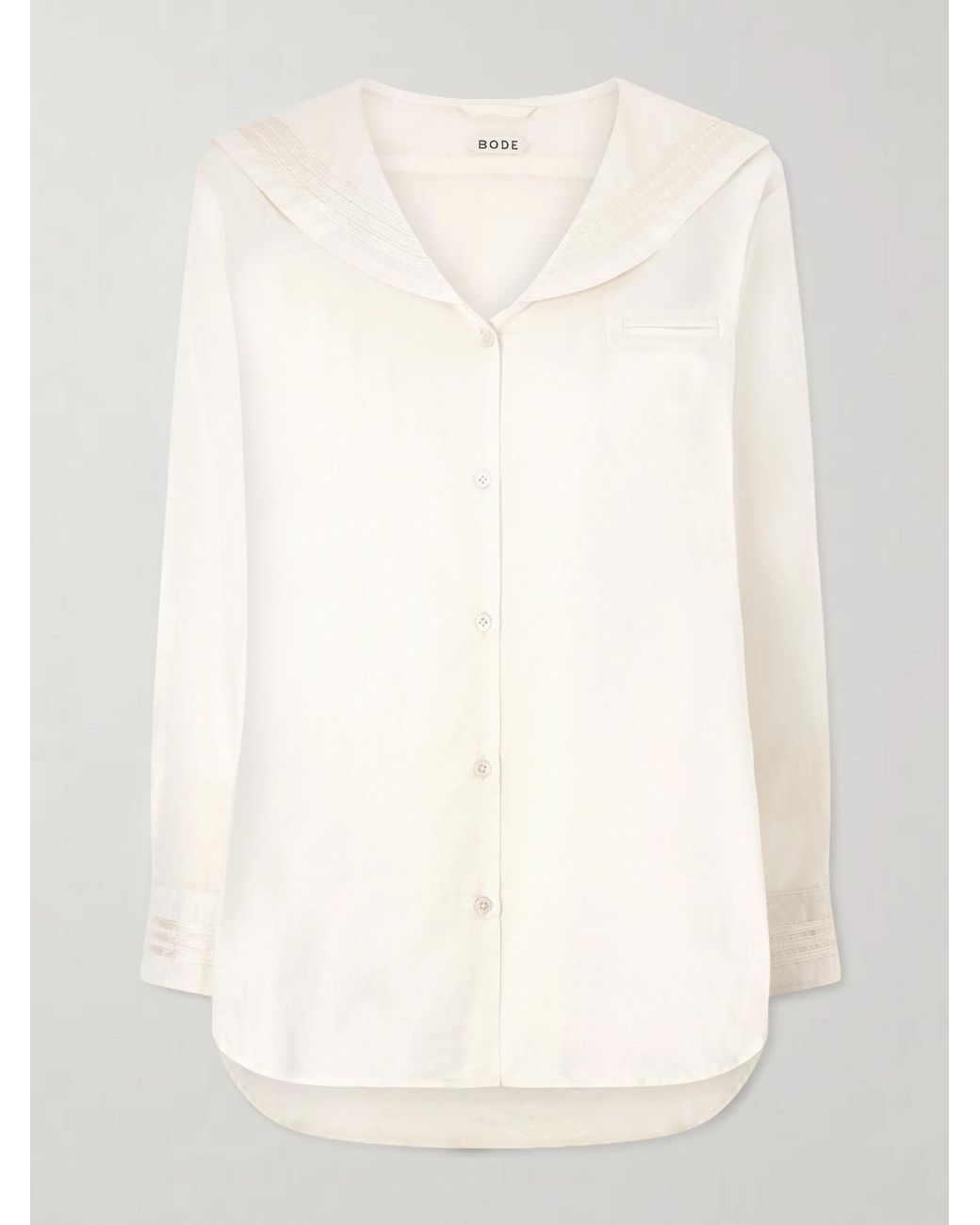 Bode Natural Marina Cotton-Voile Shirt