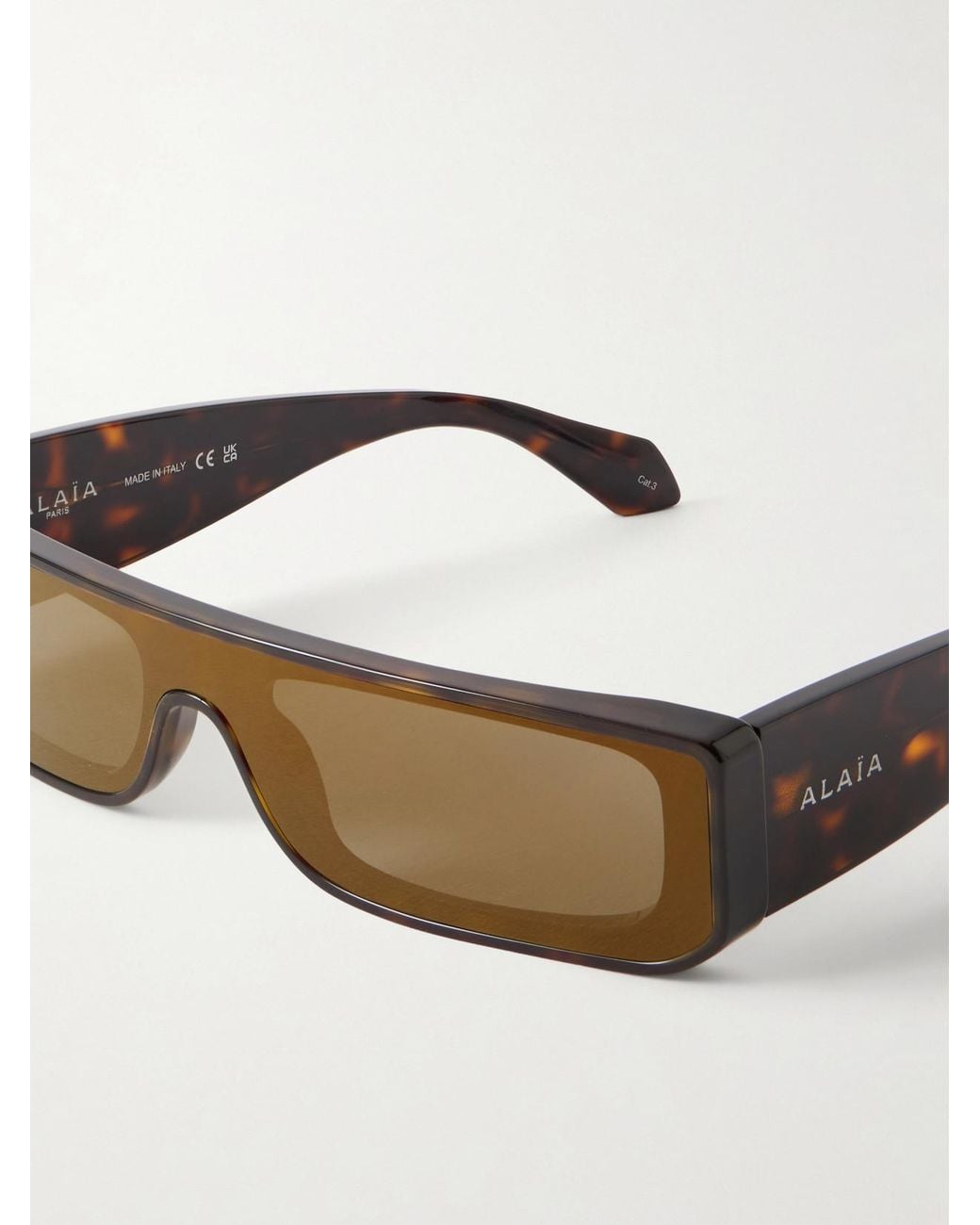 Alaïa Gray Square-Frame Tortoiseshell Recycled-Acetate Sunglasses