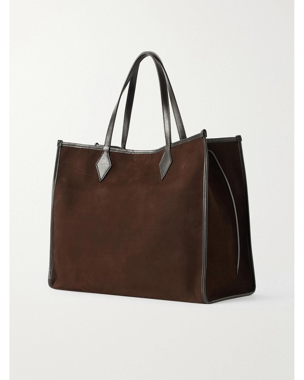 Metier Brown Chameleon 41 Large Leather-Trimmed Nubuck Tote