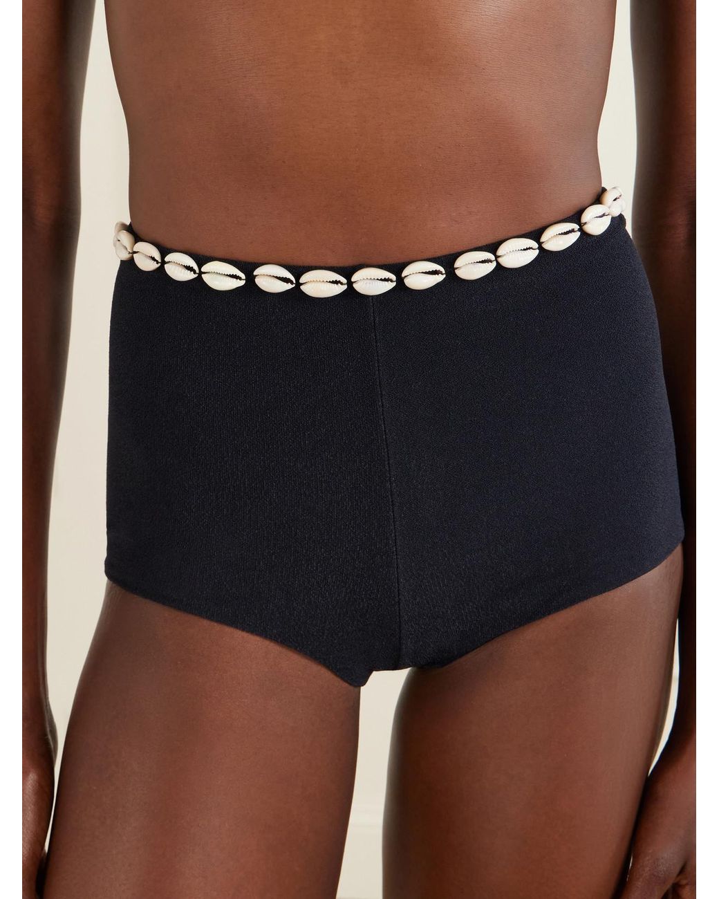 SARA CRISTINA Blue Embellished Jersey Bikini Briefs