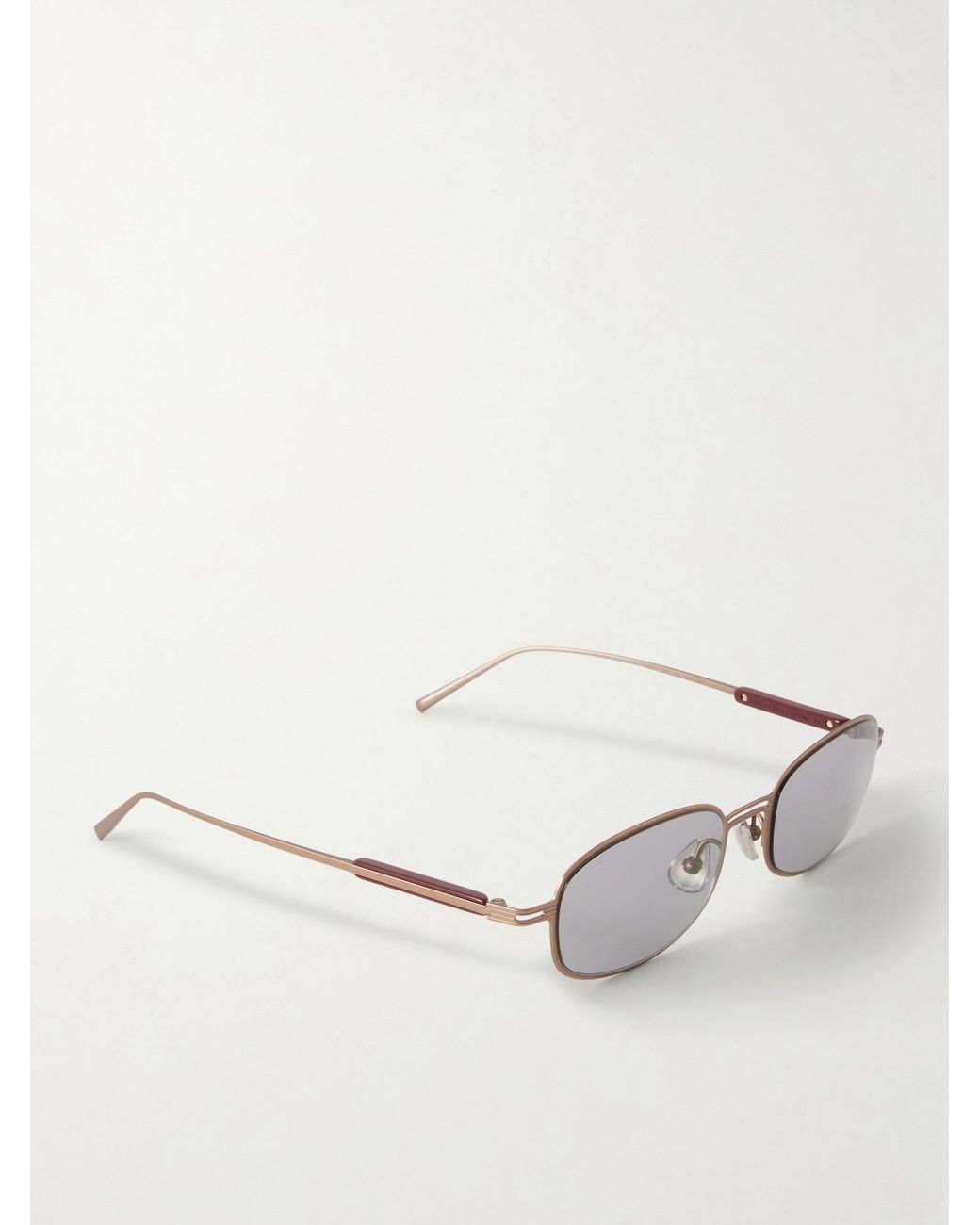 Brunello Cucinelli Metallic Square-Frame Titanium Sunglasses