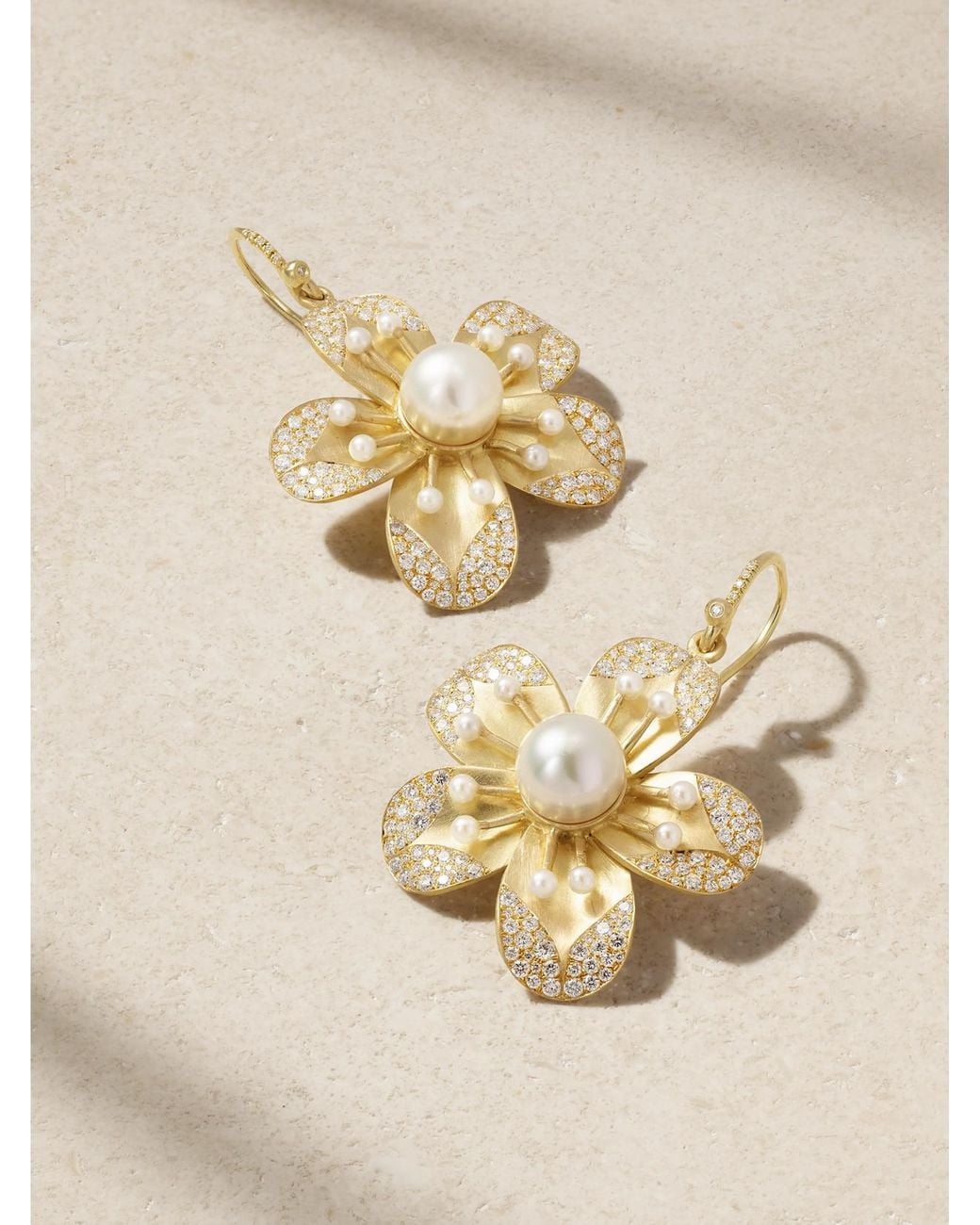 Irene Neuwirth Natural Blossom 18-Karat, Pearl And Diamond Earrings