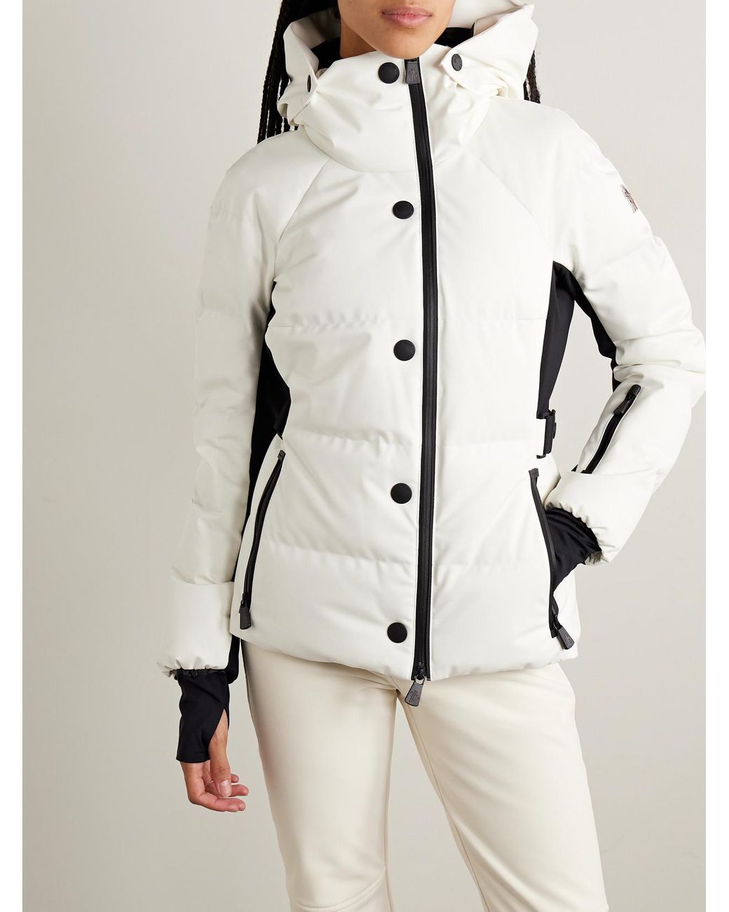 Moncler Black Guyane Hooded Quilted Down Ski Jacket