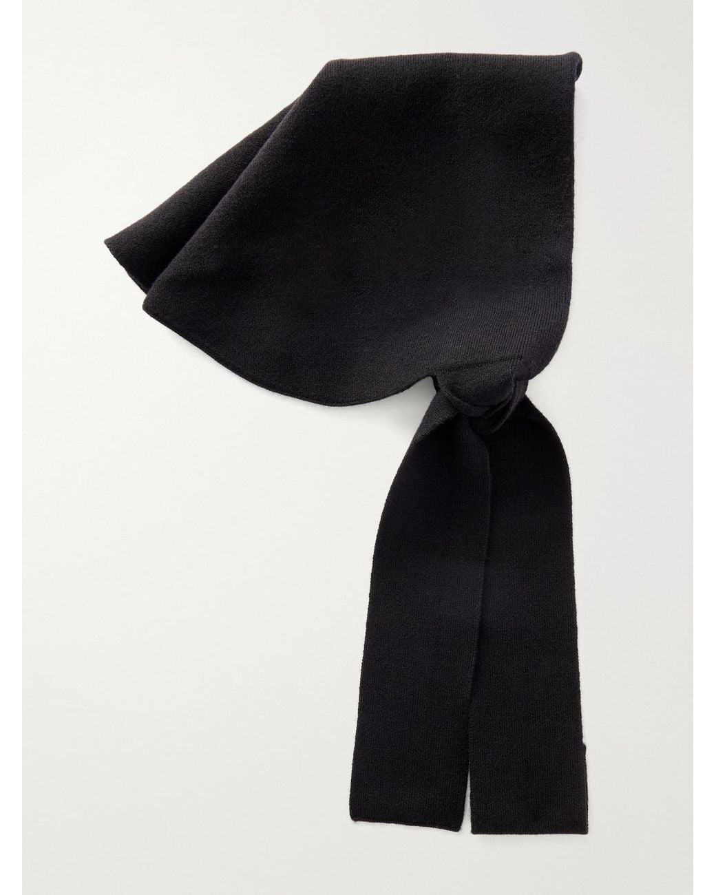 Lauren Manoogian Black Merino Wool, Alpaca And Pima Cotton Headscarf