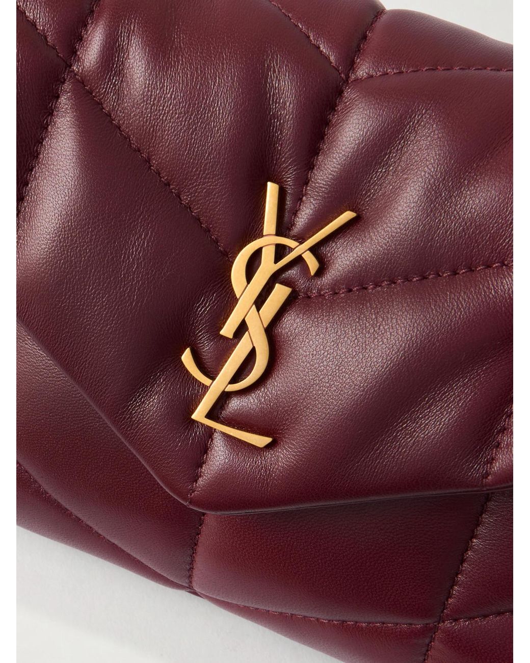 Saint Laurent Red Toy Puffer Mini Matelassé Leather Shoulder Bag