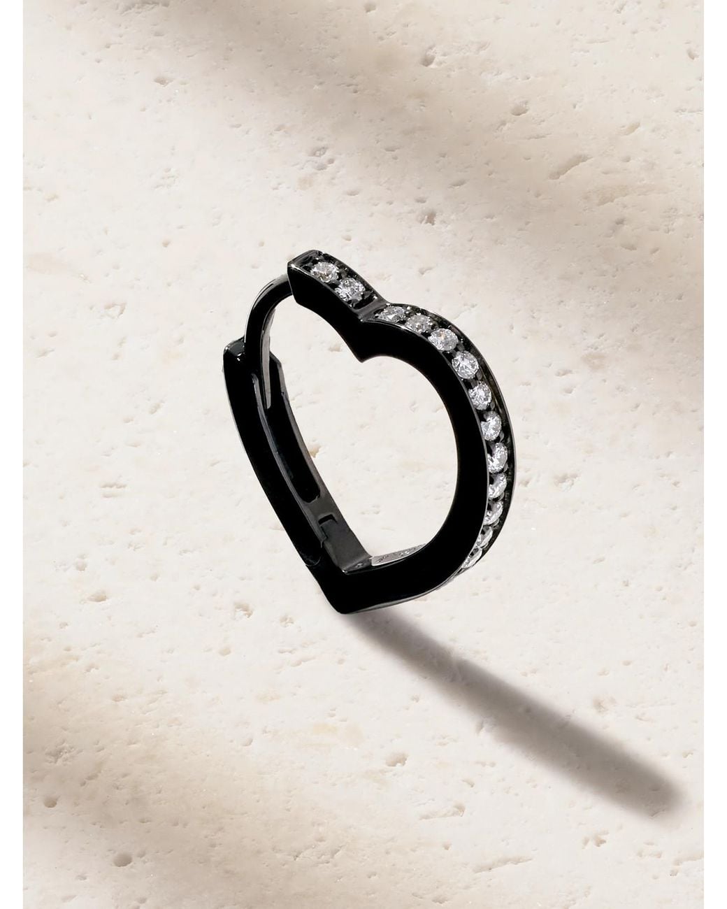 Repossi Black Antifer Heart Small 18-Karat Diamond Single Earring