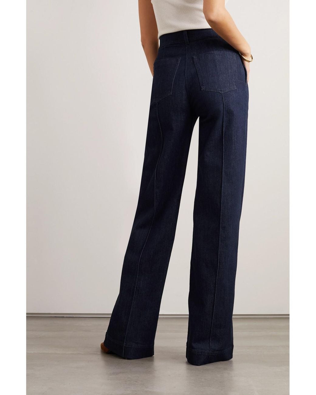 Another Tomorrow Blue + Net Sustain High-rise Straight-leg Stretch Organic Jeans