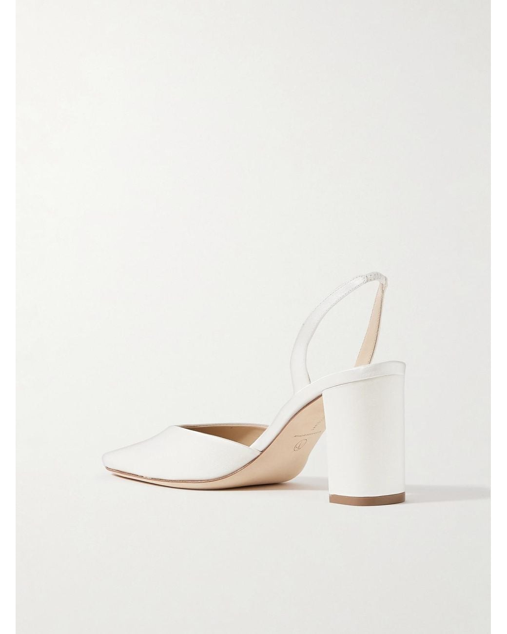 Danielle Frankel Natural Juno Satin Slingback Pumps