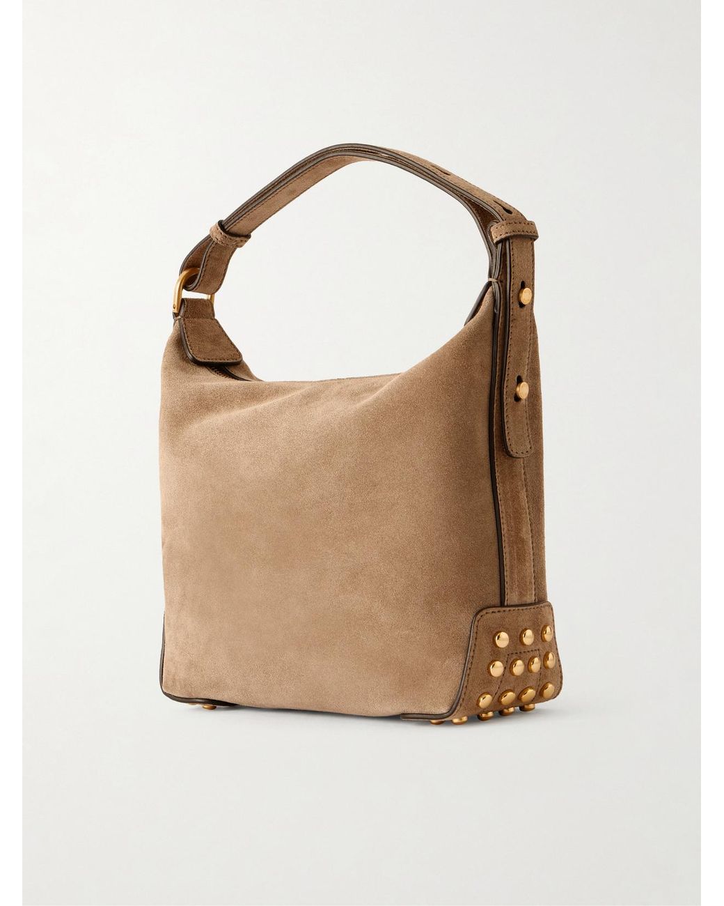 Tod's Natural Sacca Mini Suede Shoulder Bag